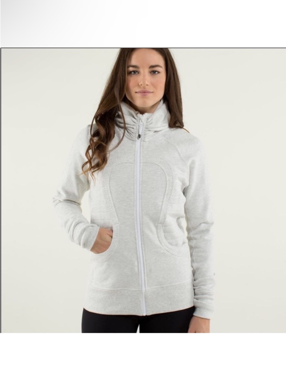 lululemon athletica Light Gray Full-Zip Hooded Jacket